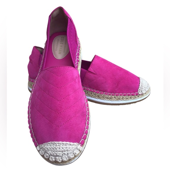 Cole Haan Cloudfeel Espadrille Pink Suede Loafer Slip On Shoes Size 7.5B - Picture 15 of 15